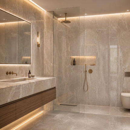 SPC wandpaneel 280x122 Crème stone
