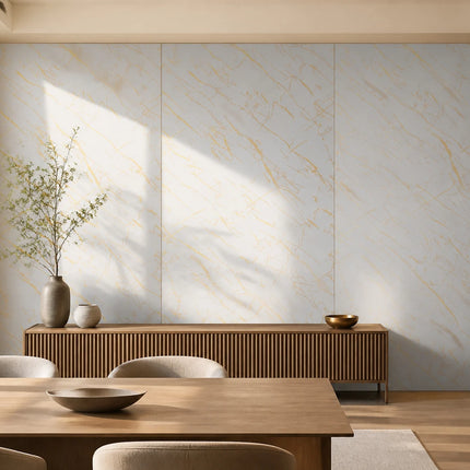 PVC wandpaneel 280x122 White Gold Marble