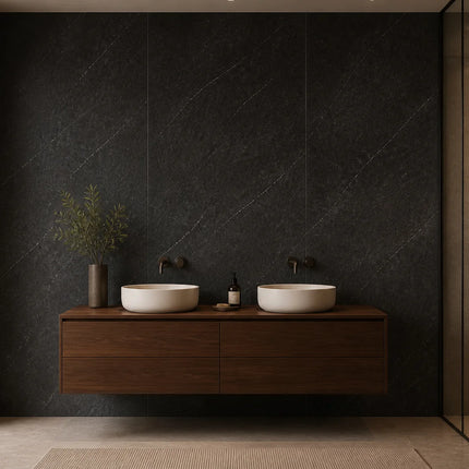 PVC wandpaneel 280x122 Anthracite Stone