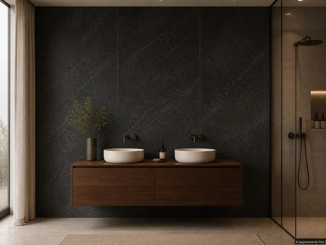 PVC wandpaneel 280x122 Anthracite Stone