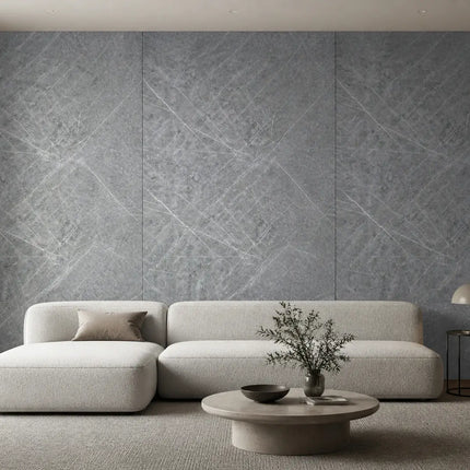 PVC wandpaneel 280x122 Scratched Dark Grey Marble