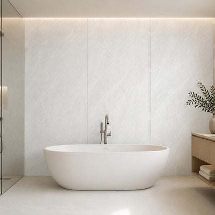 PVC wandpaneel 280x122 Scratched Light Grey Marble