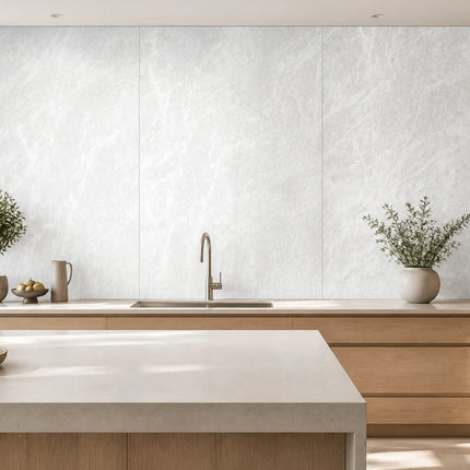 PVC wandpaneel 280x122 Scratched Light Grey Marble