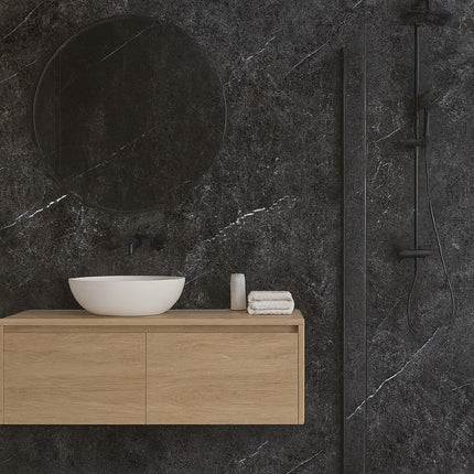 PVC wandpaneel 280x122 Anthracite Stone