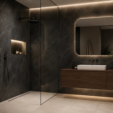PVC wandpaneel 280x122 Anthracite Stone