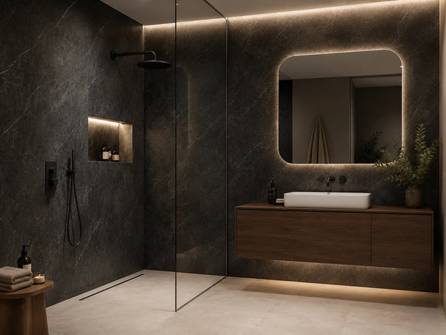 PVC wandpaneel 280x122 Anthracite Stone