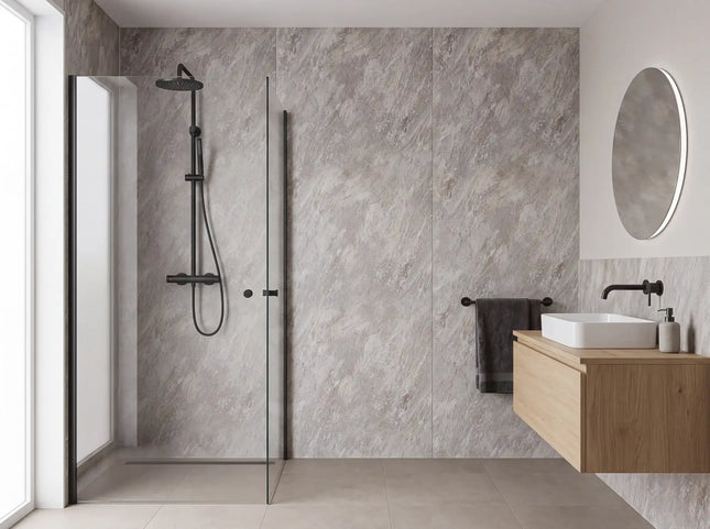 PVC wandpaneel 270x120 Silver Travertine