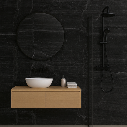 PVC wandpaneel 280x122 Black Slate