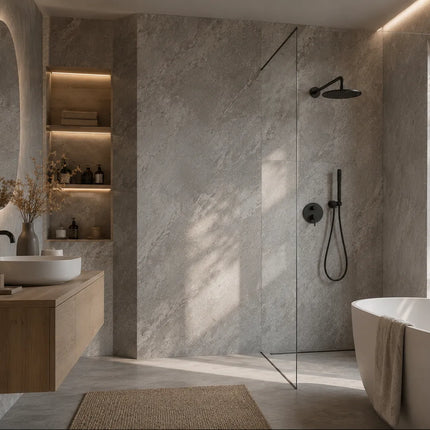 PVC wandpaneel 270x120 Silver Travertine