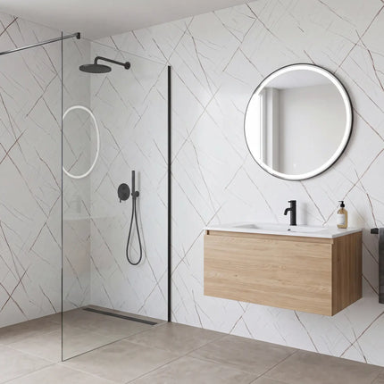PVC wandpaneel 280x122 White Scratched Marble