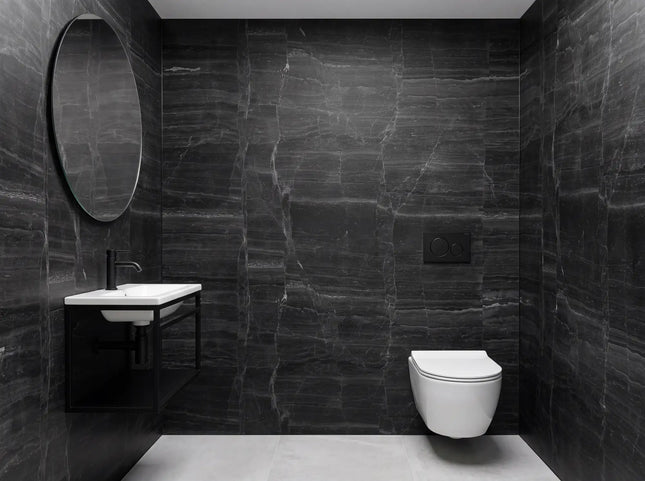 PVC wandpaneel 280x122 Black Slate