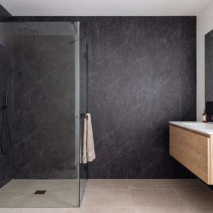 PVC wandpaneel 280x122 Anthracite Stone