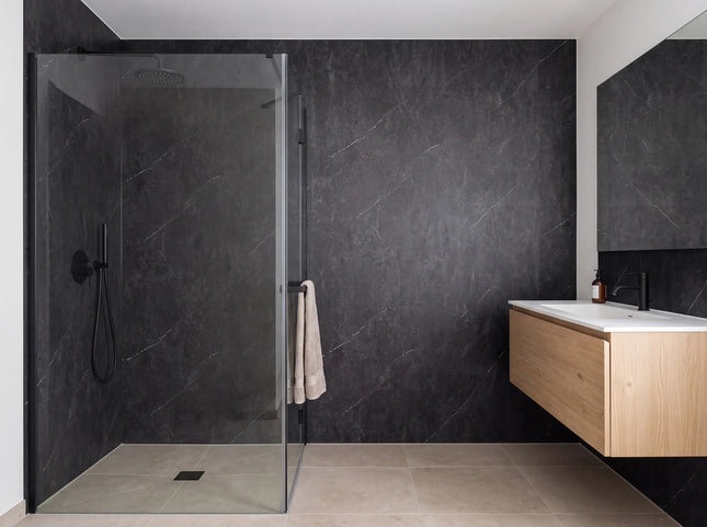 PVC wandpaneel 280x122 Anthracite Stone
